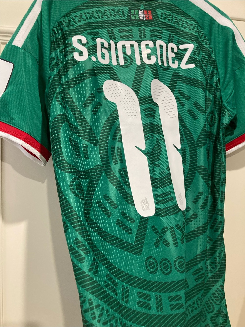 2026 World Cup Green Mexico Jersey with White Number 11 GIMENES - Picture 11 of 11